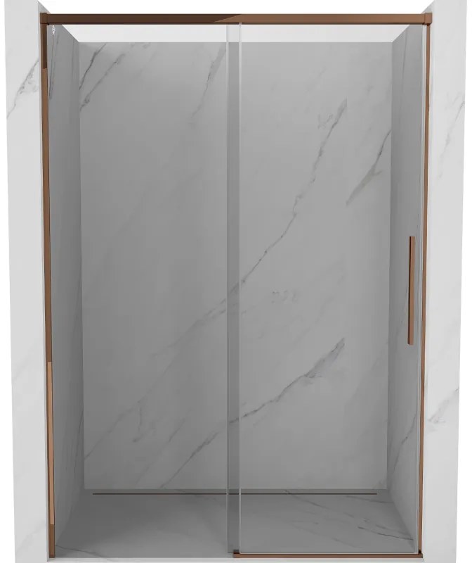 Mexen Rox drzwi prysznicowe rozsuwane 140 cm, transparent, różowe złoto - 8C2-140-000-60-00