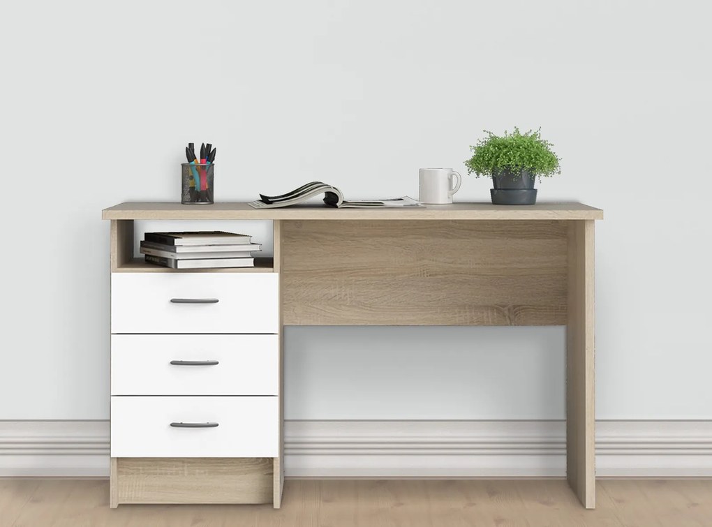 Biurko Function 3s biały/dąb sonoma