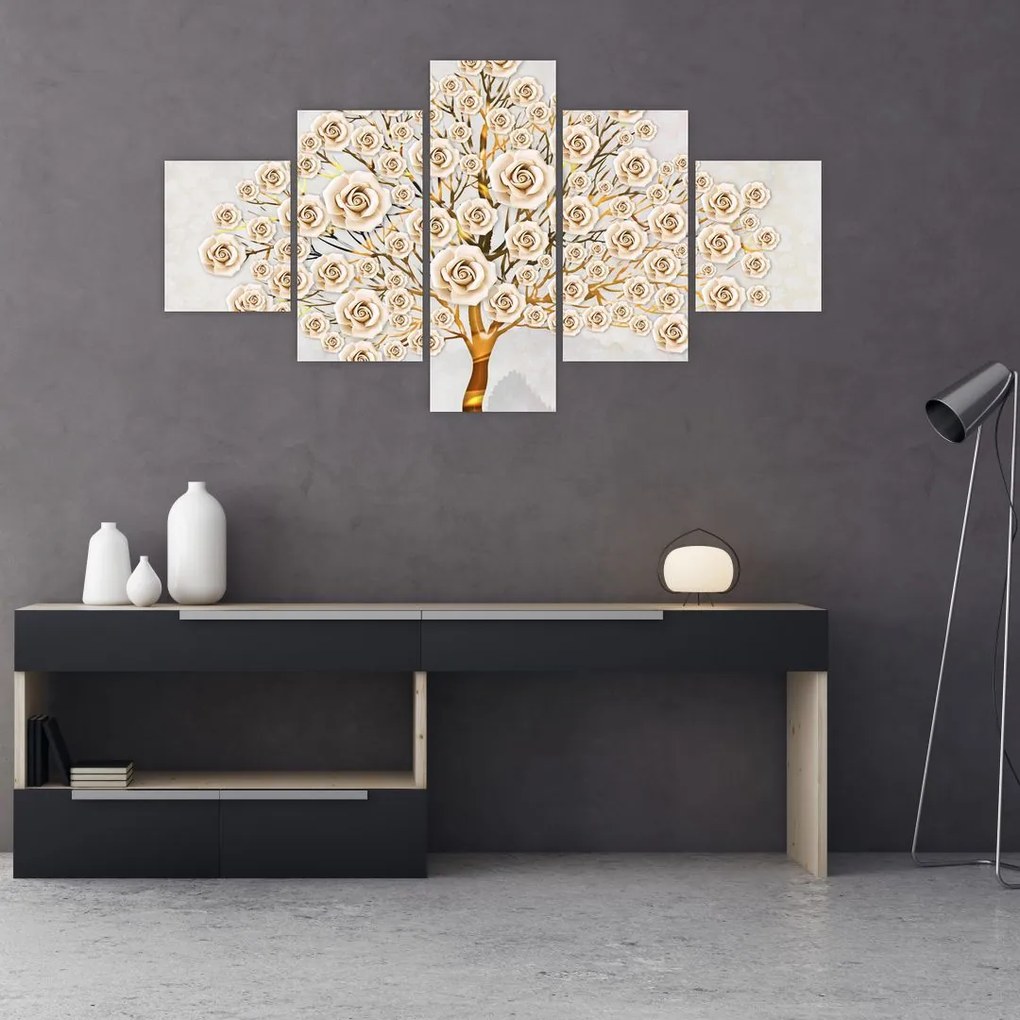 Obraz drzewa kwiatowego (125x70 cm)