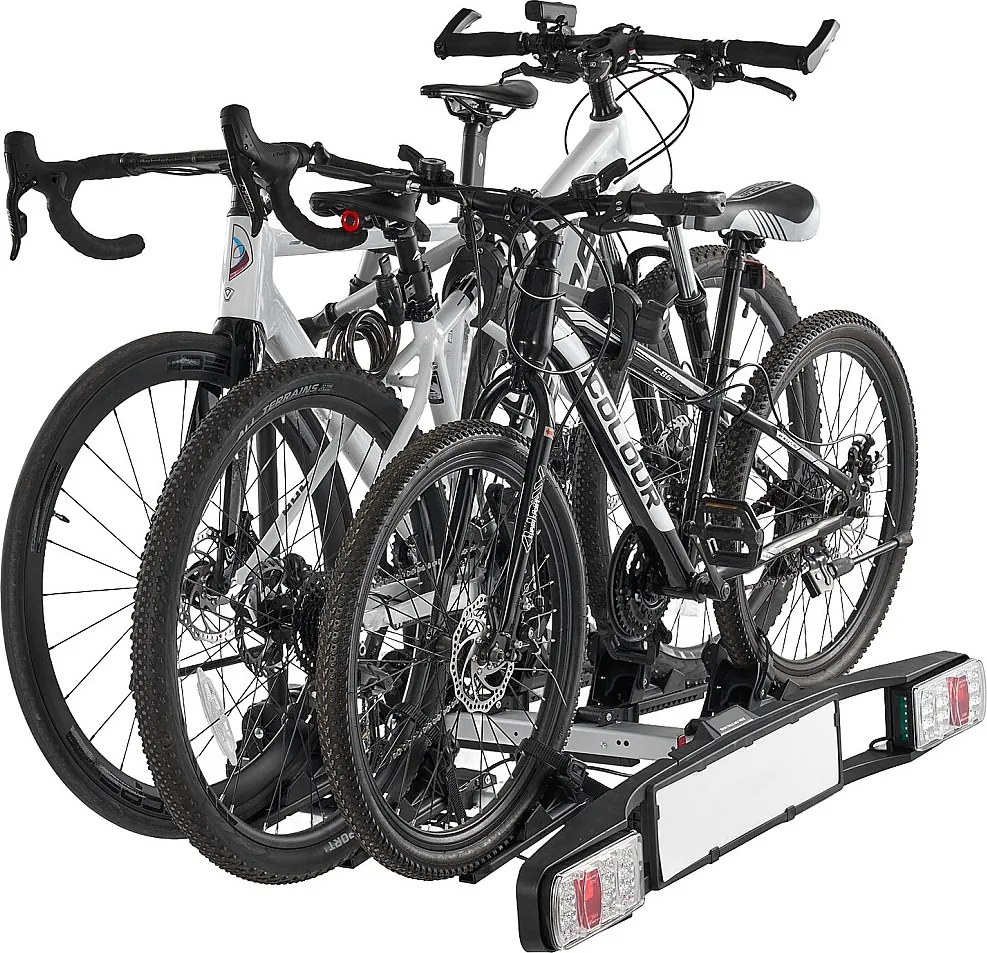 Wspornik do Przechowywania Rowerów, SucceBuy Składany Bagażnik Rowerowy na 3 Rowery, Kompatybilny z Odbiornikami 5 cm