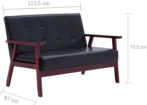 2 osobowa czarna sofa retro R3-F01