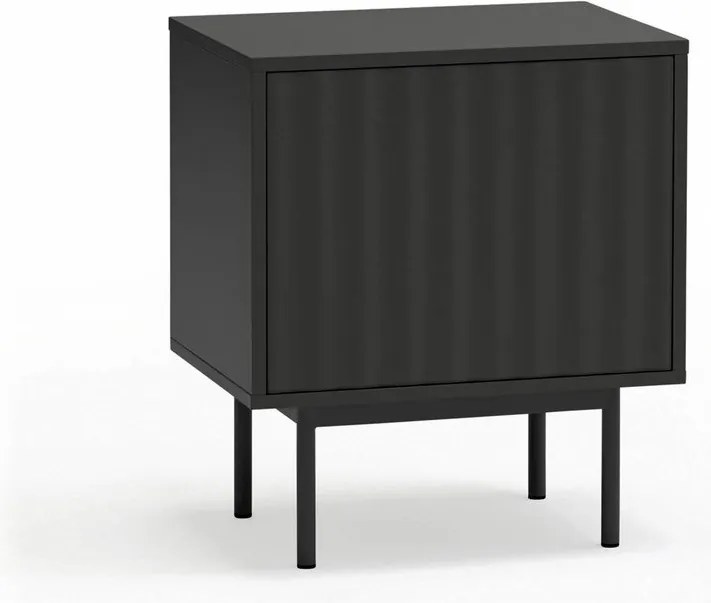 Czarna szafka nocna z matowym wykończeniem Sierra – Teulat
