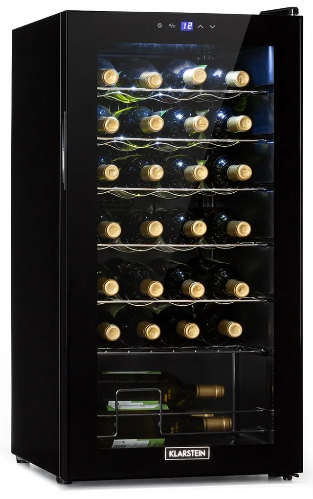 Klarstein Shiraz 43cm 28 Butelek Winiarka Wolnostojąca Czarny