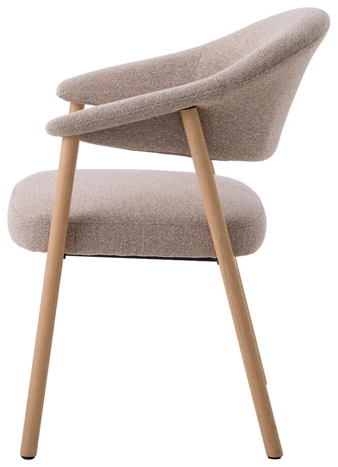 Beżowe krzesła z litego drewna dębowego z podłokietnikami zestaw 2 szt. Elk – Unique Furniture