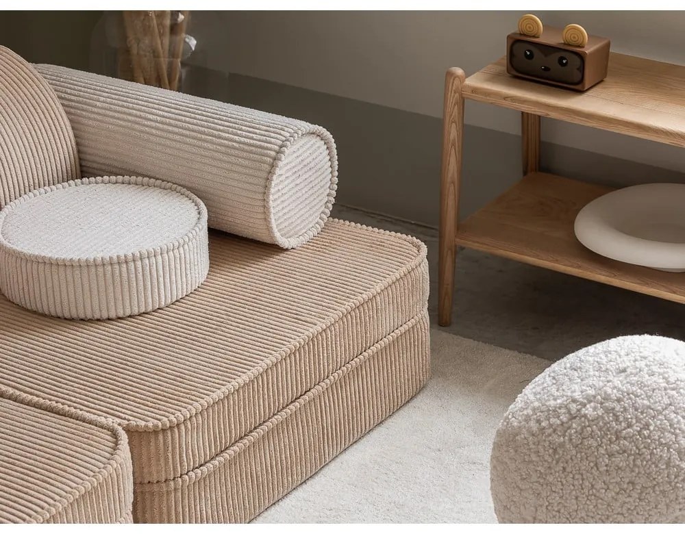 Jasnobrązowa sztruksowa sofa dla dzieci 132 cm Settee – Wigiwama