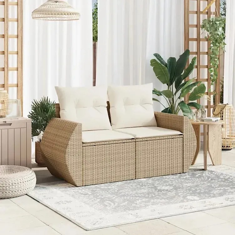 Beżowa dwuosobowa sofa ogrodowa - Torina 4X