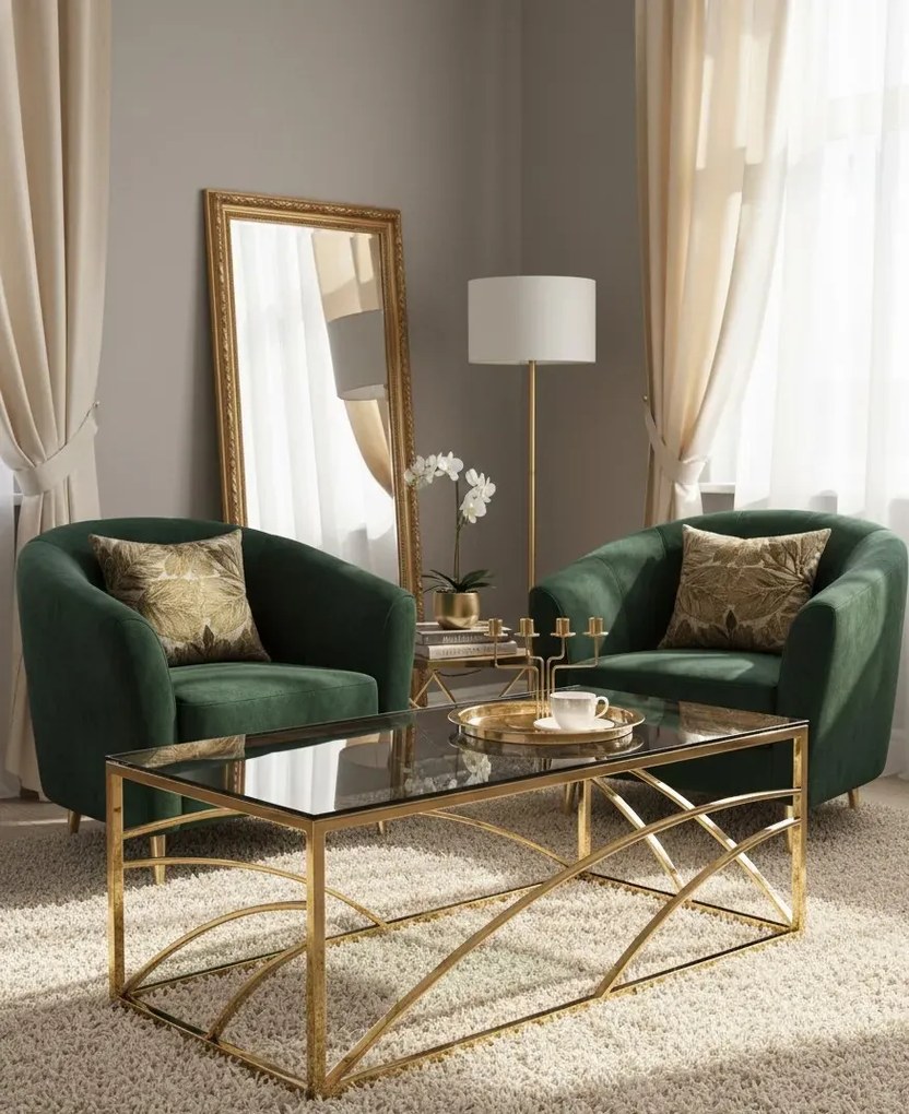 Szklana ława w stylu glamour Z5-T43