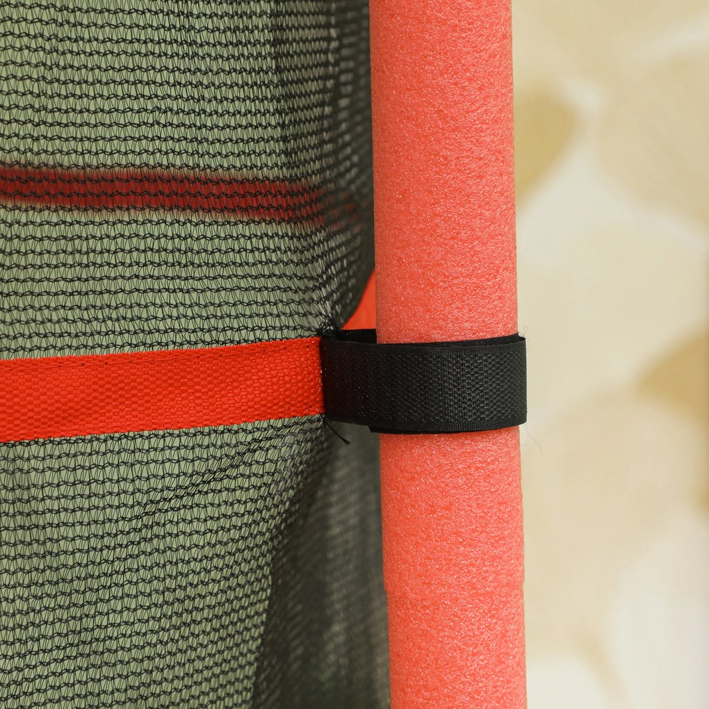 HOMCOM Trampolina dla dzieci, Ø163 cm, z siatką bezpieczeństwa, do użytku wewnątrz i na zewnątrz, do 50 kg, Stal, Plastik, Czerwona