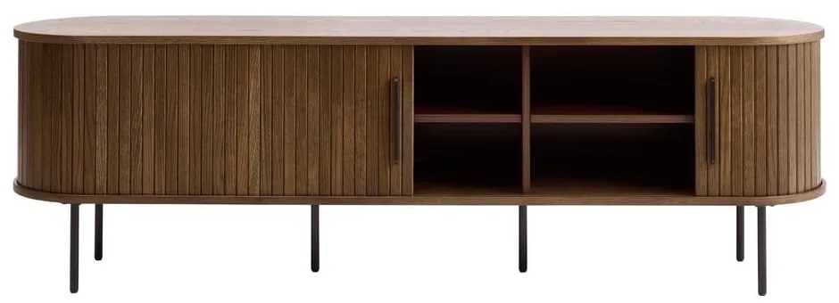 Brązowa szafka pod TV w dekorze dębu 180x56x45 cm Nola – Unique Furniture