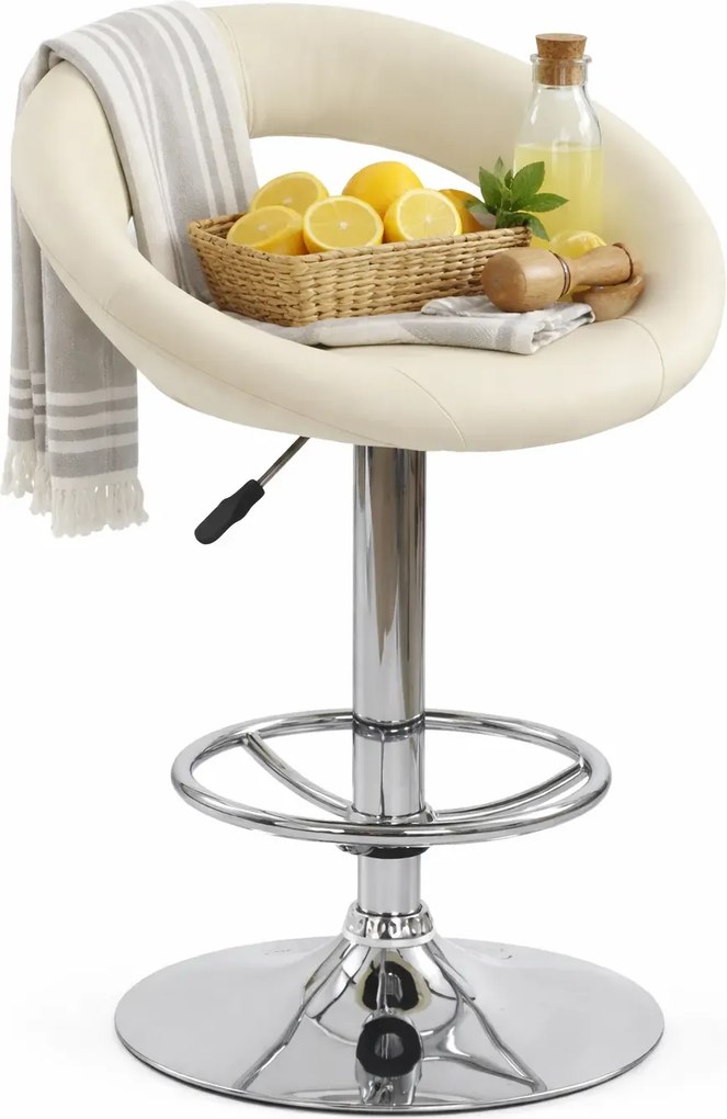 Kremowy Kuchenny Hoker Obrotowy Z Oparciem L2-Z48