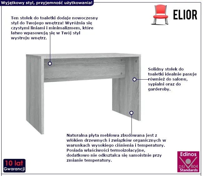 Stołek Do Toaletki W Kolorze Szarego Dębu Meggi