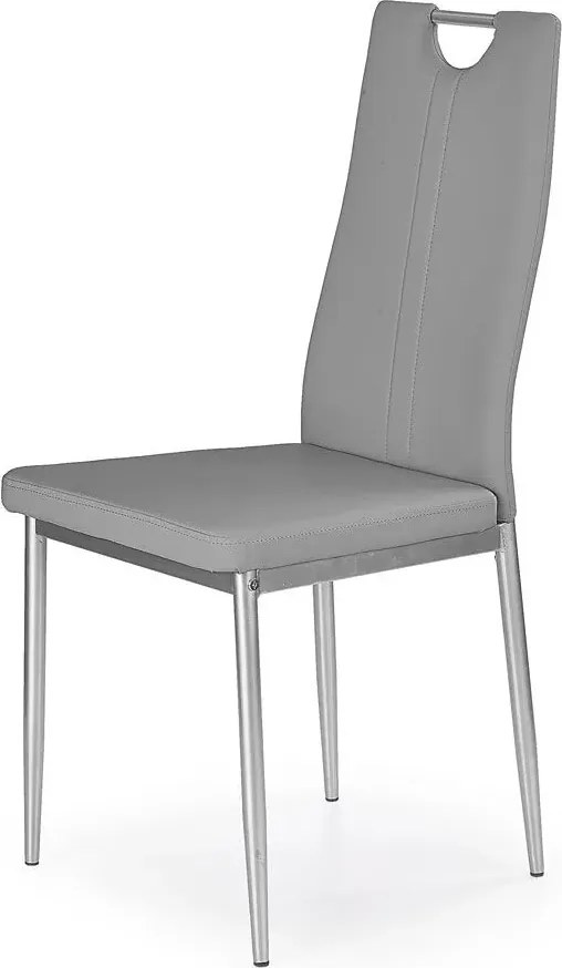 Popielate Metalowe Krzesło Tapicerowane T1-L42