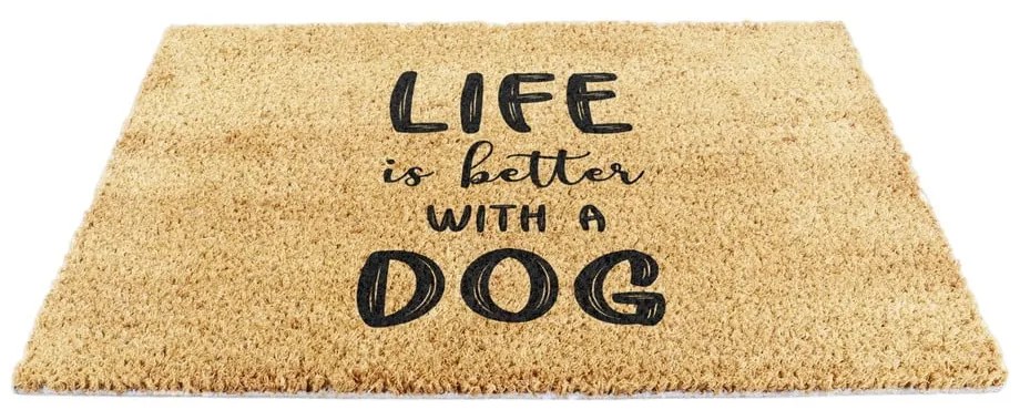 Wycieraczka z włókna kokosowego 40x60 cm Life Is Better With a Dog – Artsy Doormats