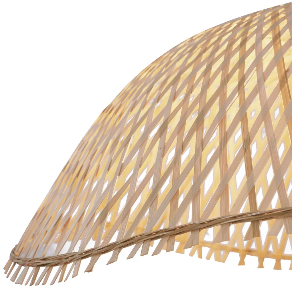 Boho lampa wisząca czarna z bambusem - Lily