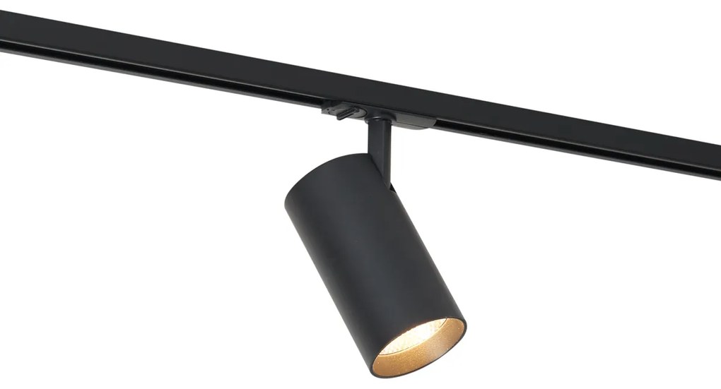 Nowoczesny reflektor czarny do systemu szynowego 1-fazowego z LED - Iconic Mark