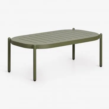 Prostokątny Stolik Kawowy Do Ogrodu 95x55 Cm Z Aluminium Duroli Intensywny Verde Olive - Sklum