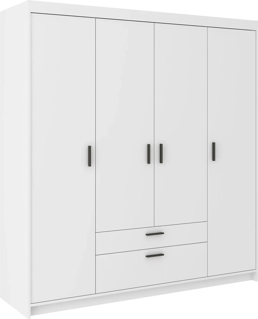 Biała szafa czterodrzwiowa do sypialni E6-A92