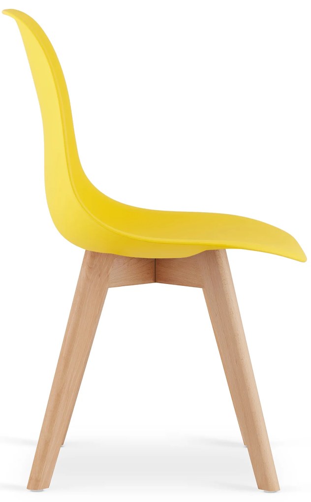 Żółte krzesło KITO z bukowymi nogami