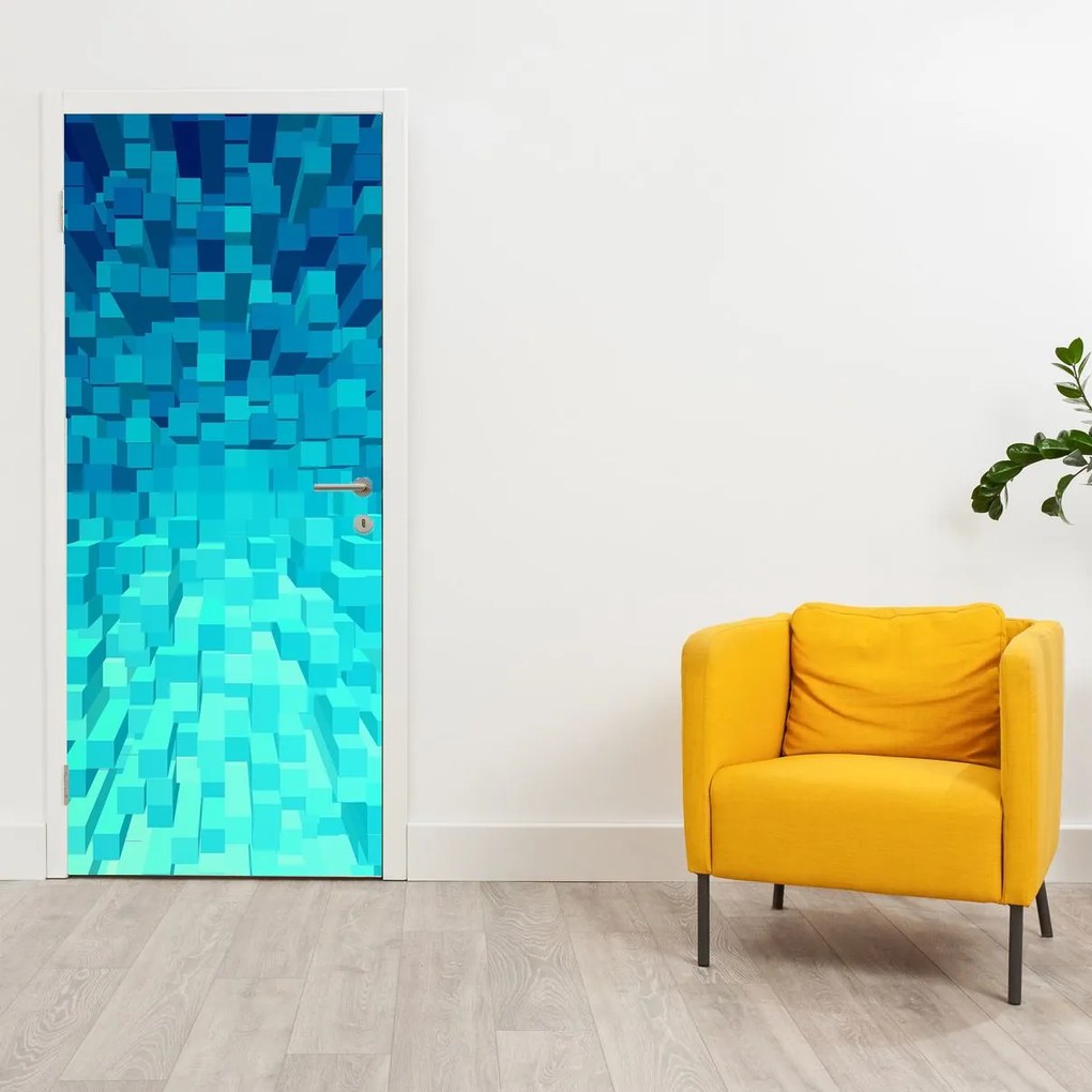 Fototapeta na drzwi - Abstrakcyjne kostki (95x205cm)