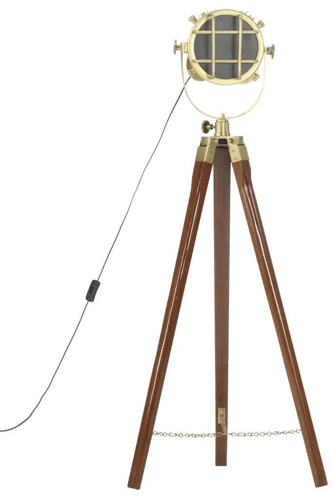 Brązowa lampa stojąca retro z drewna mango - 5X EX191 C3-L92