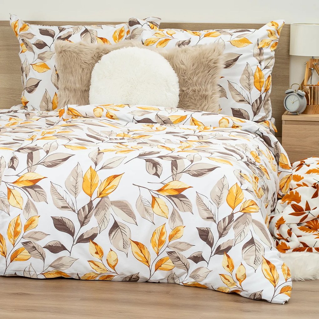 4Home Pościel bawełniana Autumn Leaves, 140 x 200 cm, 70 x 90 cm