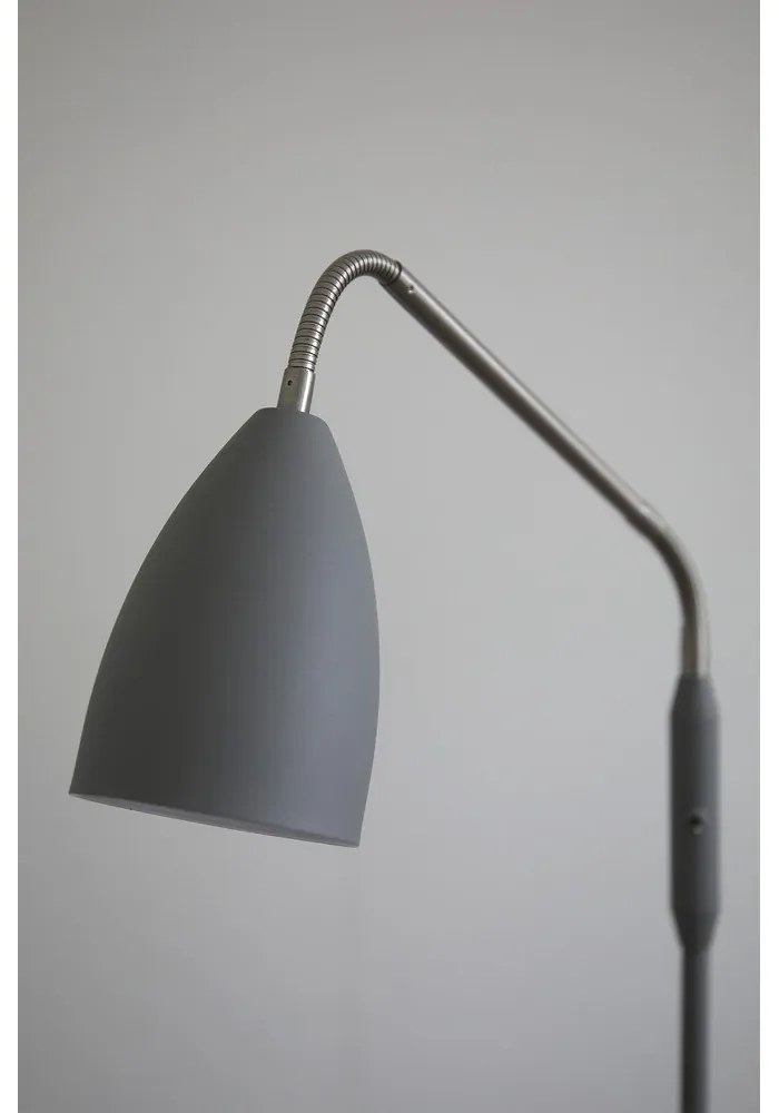 Szara lampa stojąca LED ze ściemniaczem z metalowym kloszem (wysokość 140 cm) Patro – Markslöjd