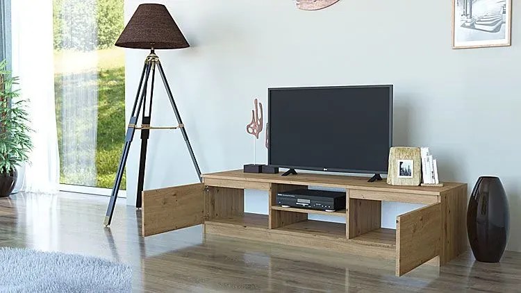 Szafka pod telewizor dąb artisan - Amida 3X 140 cm