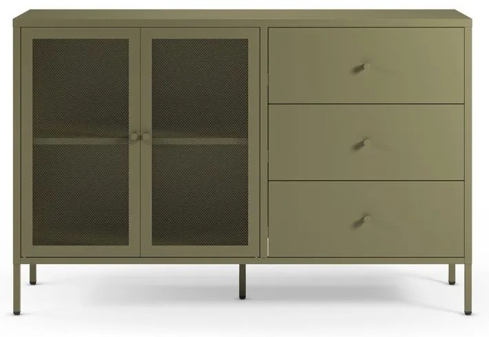 Zielona metalowa komoda 140x90x40 cm Fayna – Marckeric