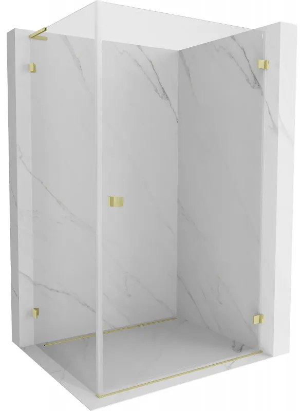 Mexen Lunar-B L kabina prysznicowa uchylna prawa 95 x 90 cm, transparent, złota szczotkowana - 832L-095-090-55-00-P