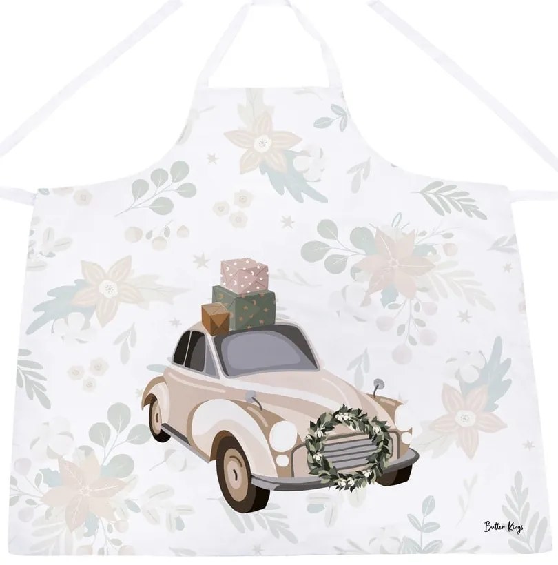 Bawełniany fartuch ze świątecznym motywem Festive Car – Butter Kings