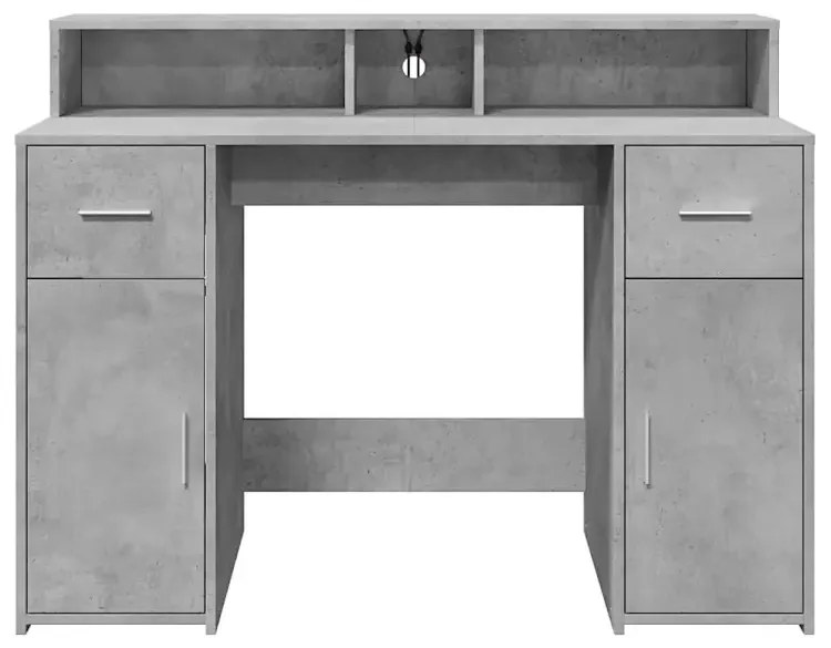 Biurko podświetlane 120 cm betonowa szarość E6-G90