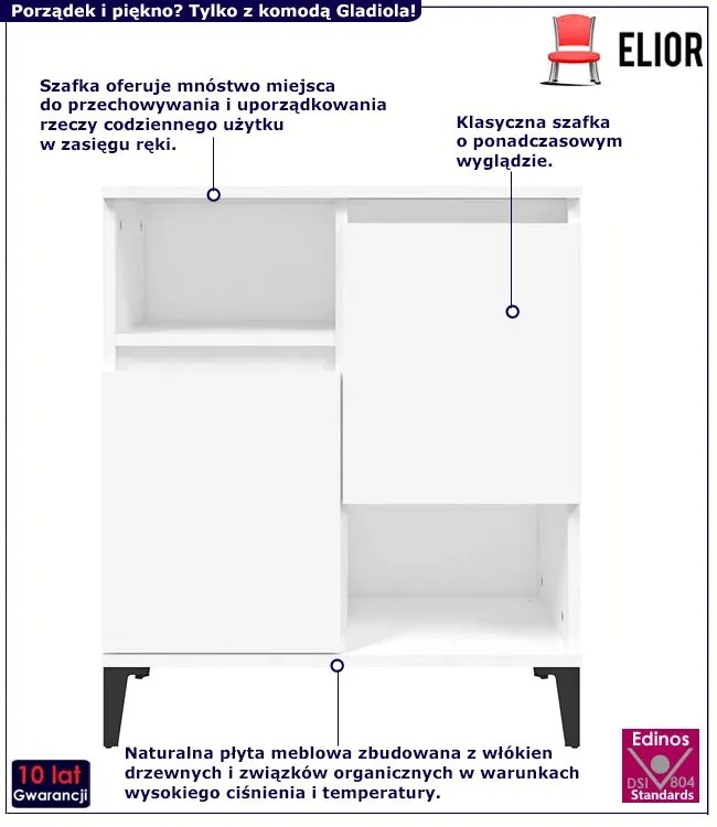 Komplet 2 białych komód w połysku - Doen