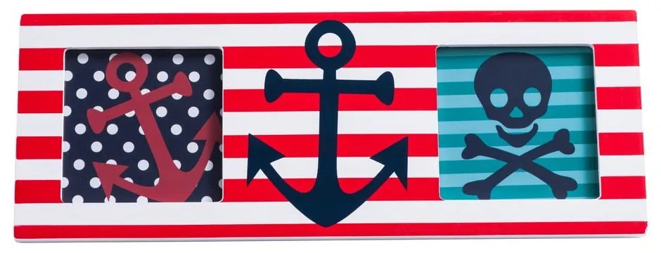 Czerwona drewniana ramka 24x9 cm Pirate – Premier Housewares