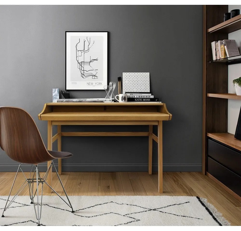 Biurko w dekorze dębu z sekretarzykiem 44x115 cm Carteret – Woodman