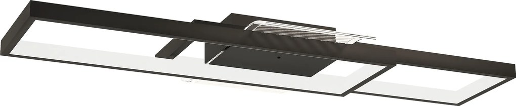 HOMCOM Lampa sufitowa LED 43W 4600LM 3000-6000K ściemniana płaska z pilotem przełącznikiem ściennym 70 x 30 x 7 cm Czarna | Aosom PL