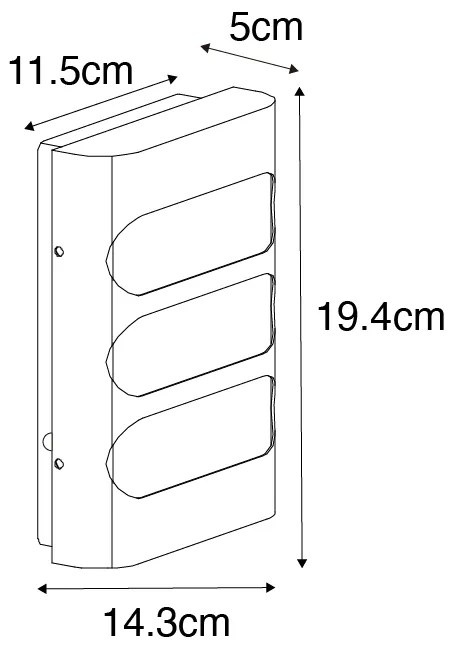 Lampa ścienna zewnętrzna czarna w komplecie z LED z czujnikiem światła / ciemności - Gaev