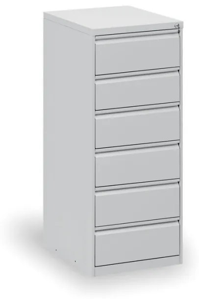 Metalowa szafa kartotekowa A5, 6 szuflad, szara