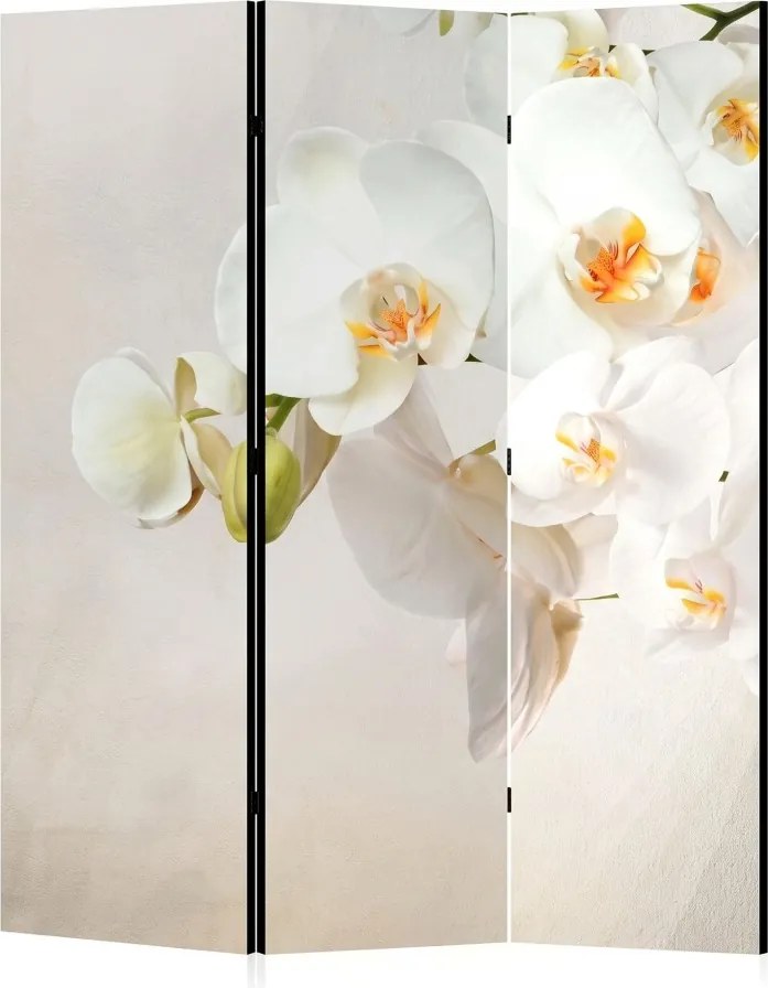 Parawan pokojowy 3-częściowy 135x172 Dwustronny dekoracyjny elegancki romantyczny Kremowy Białe Orchidee Spa
