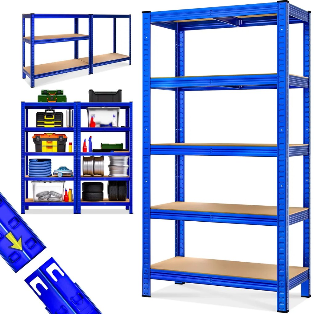 Regał o dużej nośności HEAVY, maks. 875kg, 90x40x180cm, niebieska Monzana