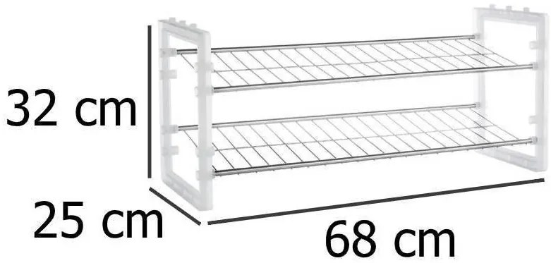 Metalowy stojak na buty, obuwie - 2 poziomy