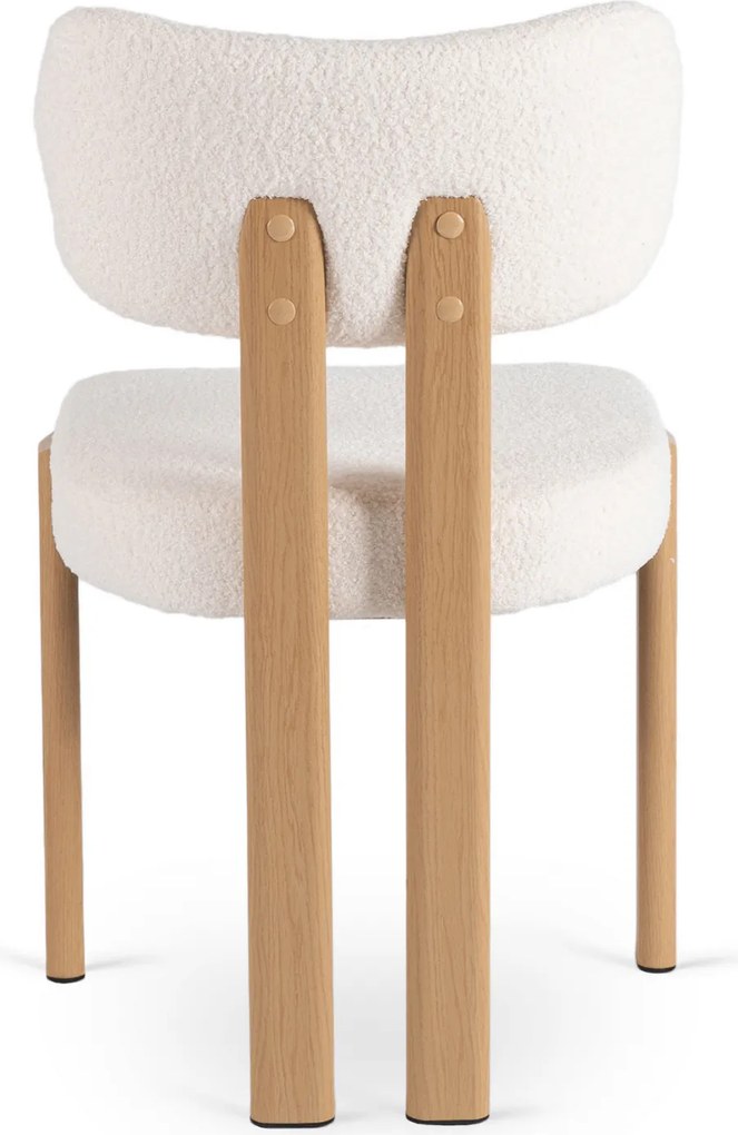 Krzesło Tapicerowane GRENADA Dąb/Kremowe Boucle Nowoczesne