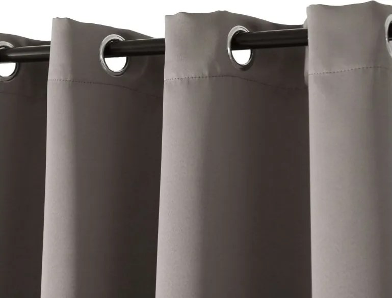 Zasłona OXFORD 140x270 cm, szarobrązowa Zawieszanie: Taśma z wiązaniami