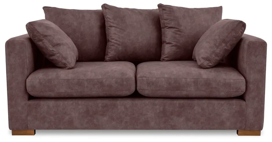 Ciemnobrązowa sofa z imitacji skóry 175 cm Hamburg – Scandic