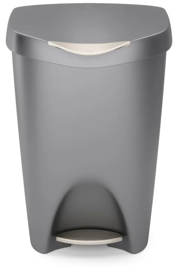Szary plastikowy kosz na śmieci z pedałem 50 l Brim – Umbra