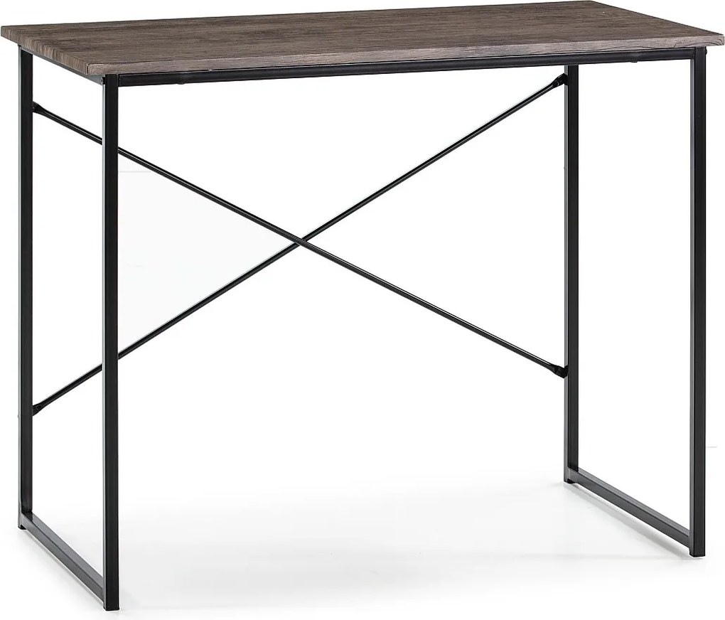 Biurko Colummn Bureau Cáceres Noir, Stół na komputer, Styl przemysłowy, Długość 90 cm.