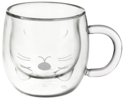 Orion Kubek podwójna ścianka szkło Cat, 300 ml