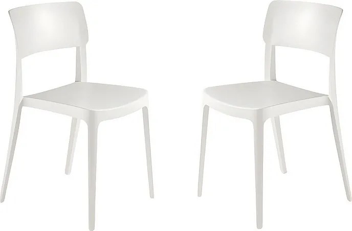 Zestaw 4 białych krzeseł do układania w stosy „Maribela” z polipropylenu cm 50x51 81h