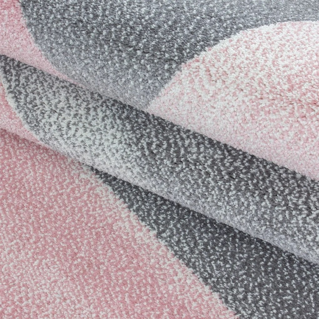 Dywan nowoczesny Beta geometria różowo-szary 120 cm x 170 cm
