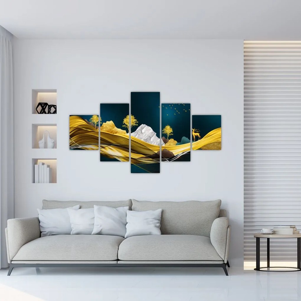Obraz - Jeleń w krajobrazie (125x70 cm)