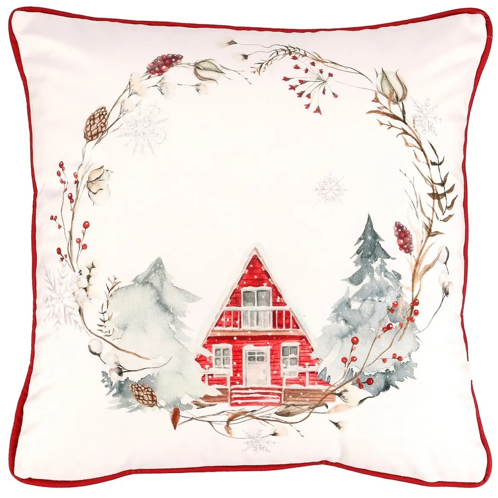 Poduszka z motywem świątecznym, aksamitna, 45 x 45 cm